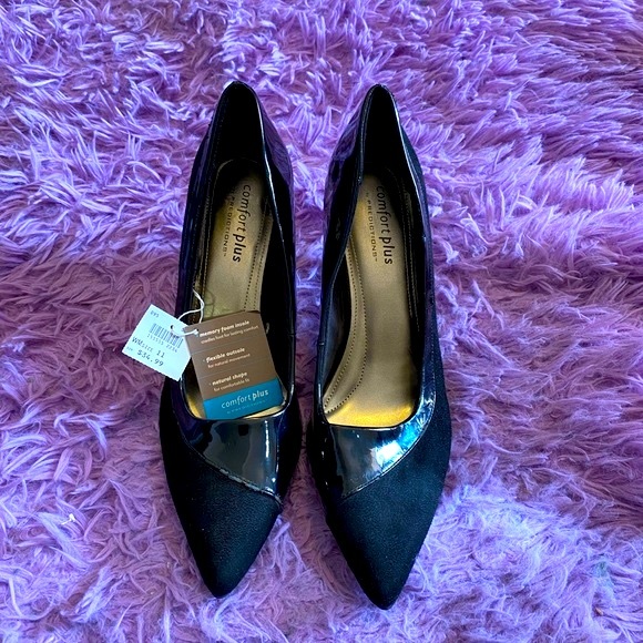 Comfort Plus by Predictions Black Suede & Leather - Picture 4 of 11